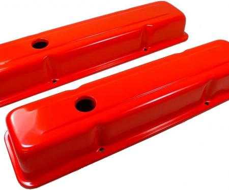 Chevy Small Block Valve Covers, OEM Style, Orange, 1958-1986