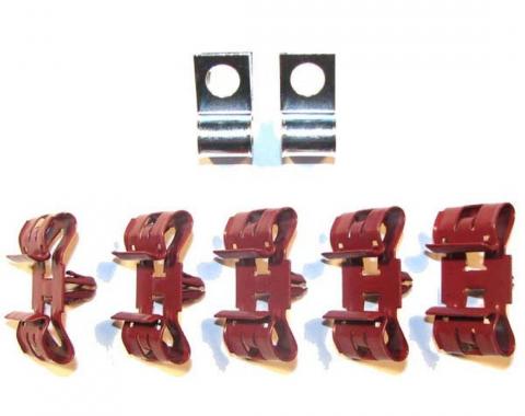 Right Stuff 1967-68 Camaro/Firebird 7-Piece 3/8" Fuel Line Clip Set FCS003