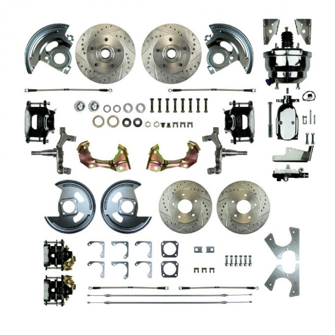 Right Stuff 1967-69 GM F-Body Non-Staggered 4 Wheel Power 2" Drop Disc Brake Conversion AFXDC42DSX