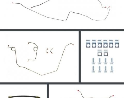 Right Stuff 1968 Chevrolet Camaro, Pre-Bent Power 4-Wheel Disc Brake Conversion Line Kit FOP68H4