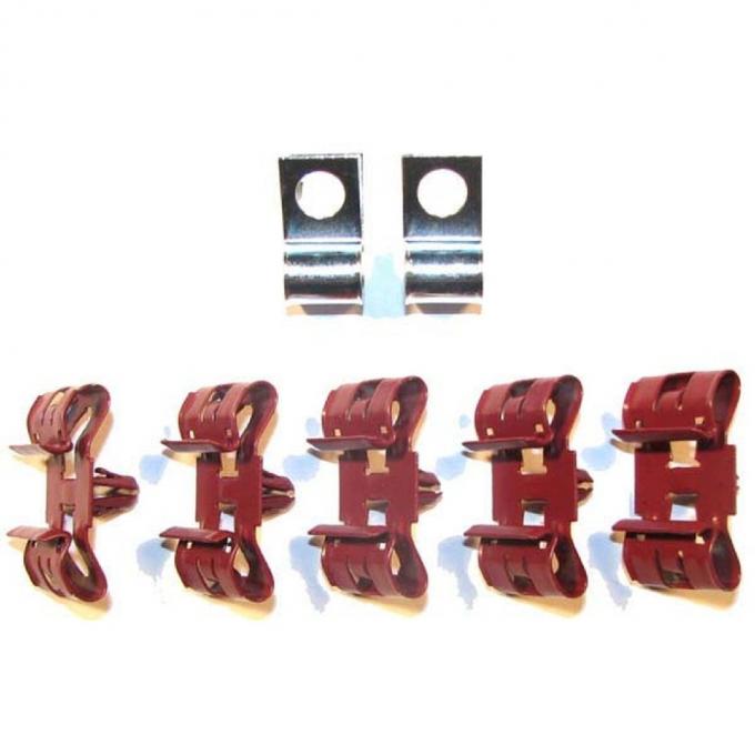 Right Stuff 1967-68 Camaro/Firebird 7-Piece 3/8" Fuel Line Clip Set FCS003