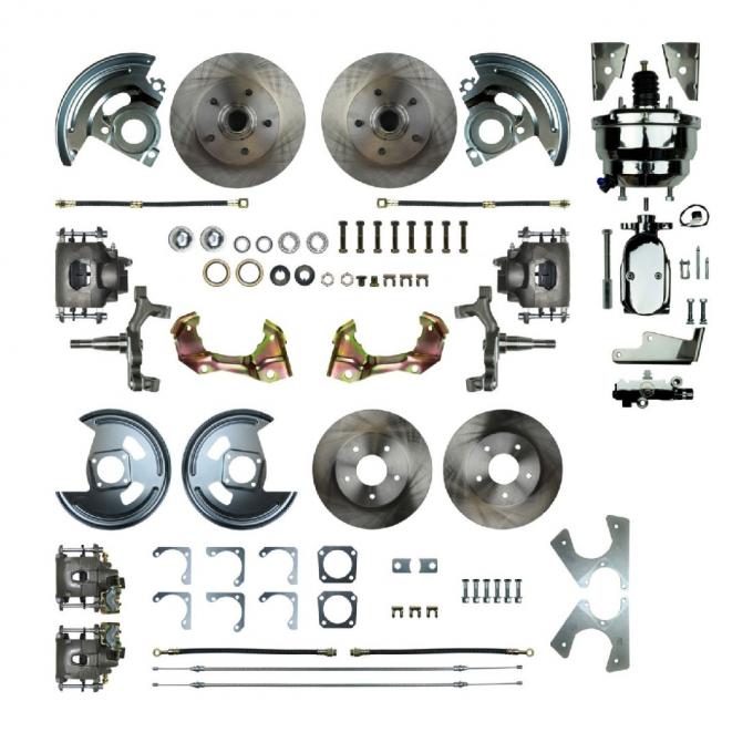 Right Stuff 1967-69 GM F-Body Non-Staggered 4 Wheel Power 2" Drop Disc Brake Conversion AFXDC42DX