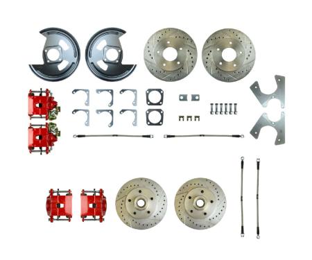 Right Stuff 79-81 Camaro, 4-Wheel W/Rear +2 Disc Brake Conversion Kit W/Red Calipers F79RDM5Z
