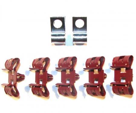 Right Stuff 1967-68 Camaro/Firebird 7-Piece 3/8" Fuel Line Clip Set FCS003