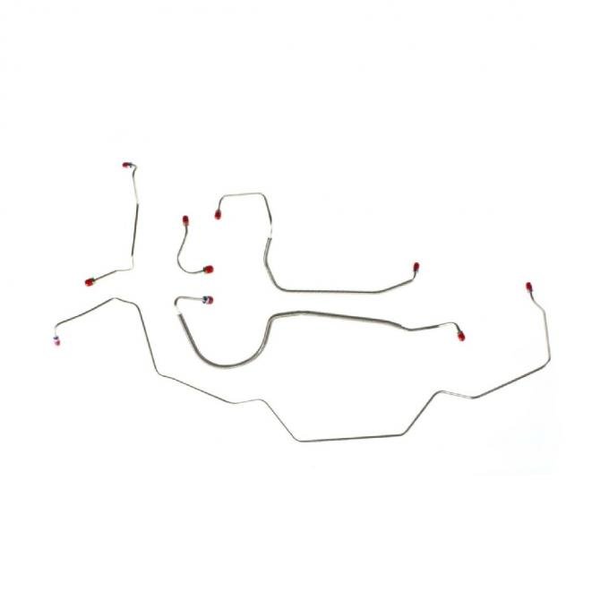Right Stuff 1968 Pontiac GTO/LeMans, Pre-Bent OE Steel Manual Front Disk Brake Line Kit AKT6805