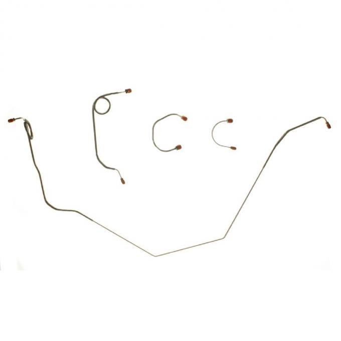 Right Stuff 1969 Pontiac Firebird, Pre-Bent OE Steel Manual Front Drum Brake Line Kit FKT6901