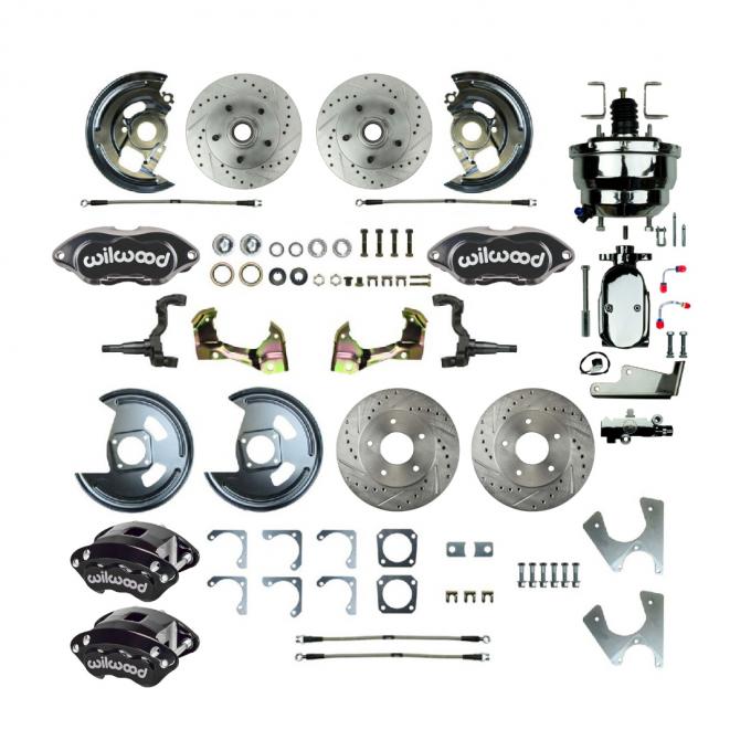 Right Stuff 67-69 GM F-Body, Staggered, Power 8" Booster 4 Wheel Disc Brake Conversion AFXDC25CSX