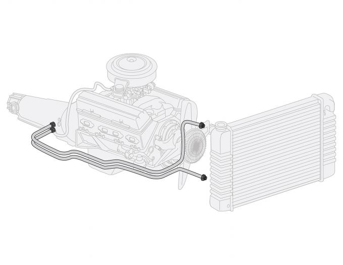 Right Stuff 1963-65 Chevrolet Corvette, Pre-Bent OE Steel Transmission Cooler Line VTC6301