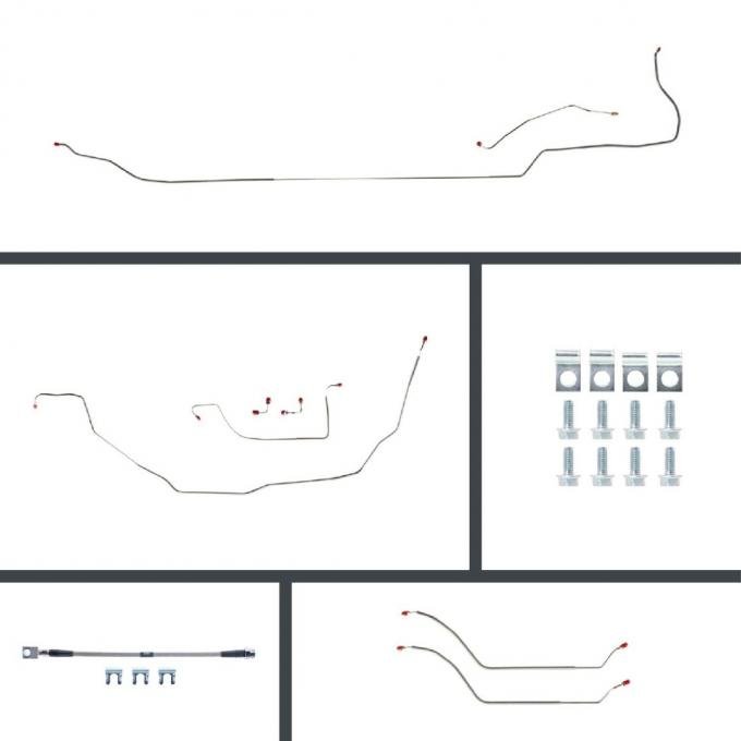 Right Stuff 1969-72 Chevelle Convt, OE Steel 4-Wheel Power Disc Conversion Brake Line Kit CSP69C4