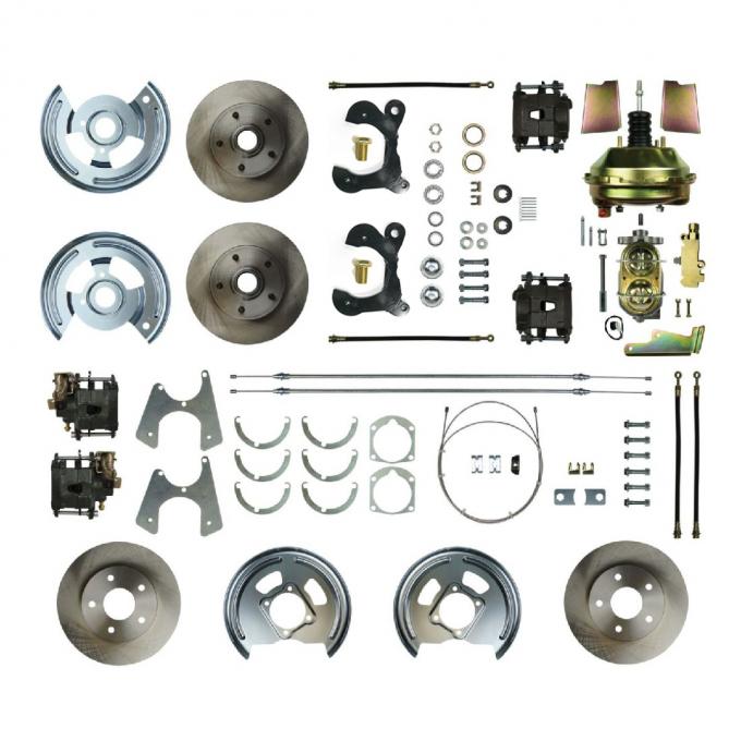 Right Stuff 1958-64 Chevrolet Impala, 9" Booster, Power 4-Wheel Disc Brake Conversion Kit FSC594DCC