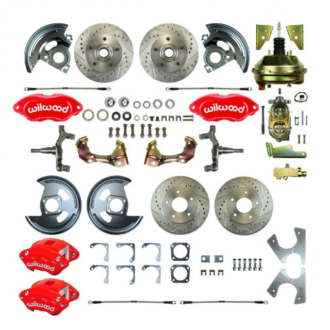 Right Stuff 64-72 Chevelle/GM A-Body Power 9" Booster 2" Drop 4-Wheel Disc Brake Conversion AFXDC21DZ