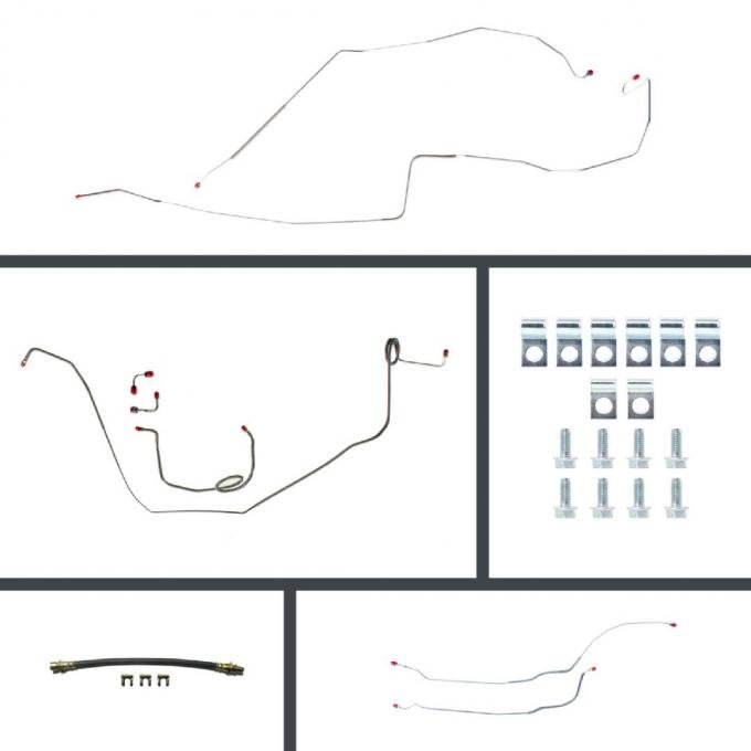 Right Stuff 1967 Chevrolet Camaro, Pre-Bent Manual Front Disc Brake Conversion Line Kit FOM67H2