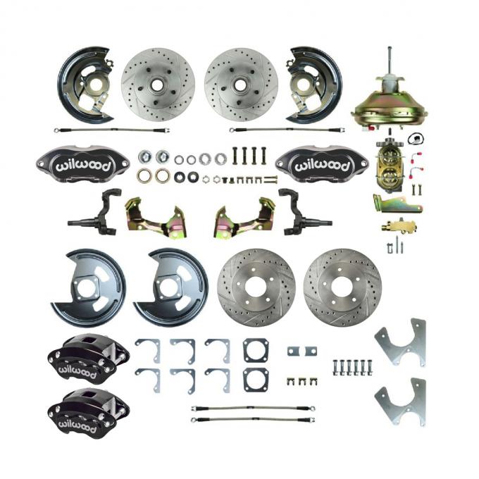 Right Stuff 67-69 GM F-Body, Non-Staggered, Power 11" Booster 4 Wheel Disc Brake Conversion AFXDC25CS