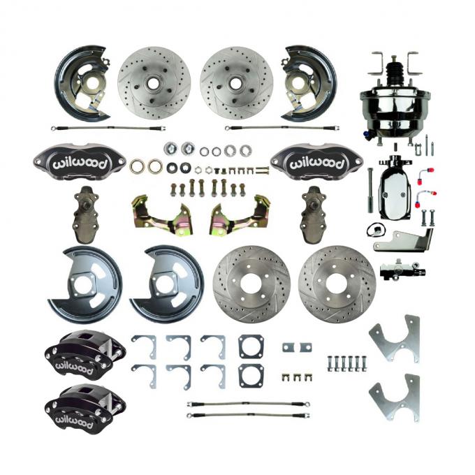 Right Stuff 67-69 GM F-Body, Staggered, Power 8" Booster 4 Wheel Disc Brake Conversion AFXDC25DSX