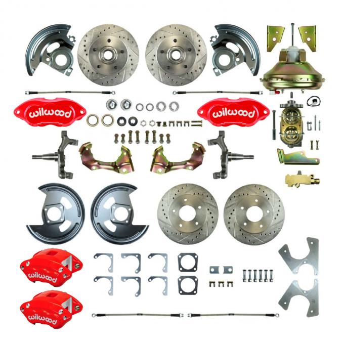 Right Stuff 67-69 GM F-Body Non-Staggered 4 Wheel Power 2" Drop Disc Brake Conversion Kit AFXDC22DZ