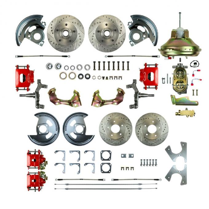 Right Stuff 1967-69 GM F-Body Non-Staggered 4 Wheel Power 2" Drop Disc Brake Conversion AFXDC42DZ