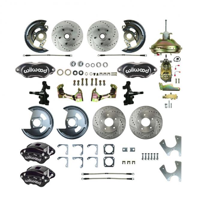 Right Stuff 67-69 GM F-Body, Staggered, Power 11" Booster 4 Wheel Disc Brake Conversion AFXDC25DS