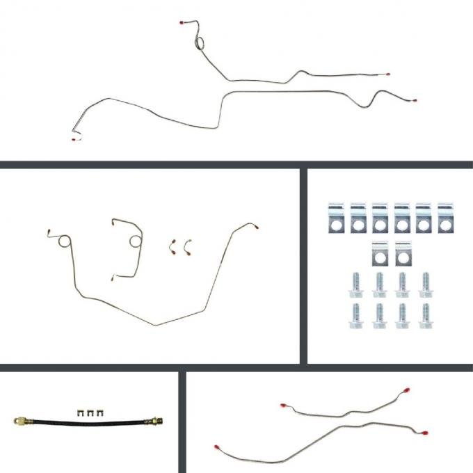 Right Stuff 1969 Chevrolet Camaro, Pre-Bent Power 4-Wheel Disc Brake Conversion Line Kit FOP69H4