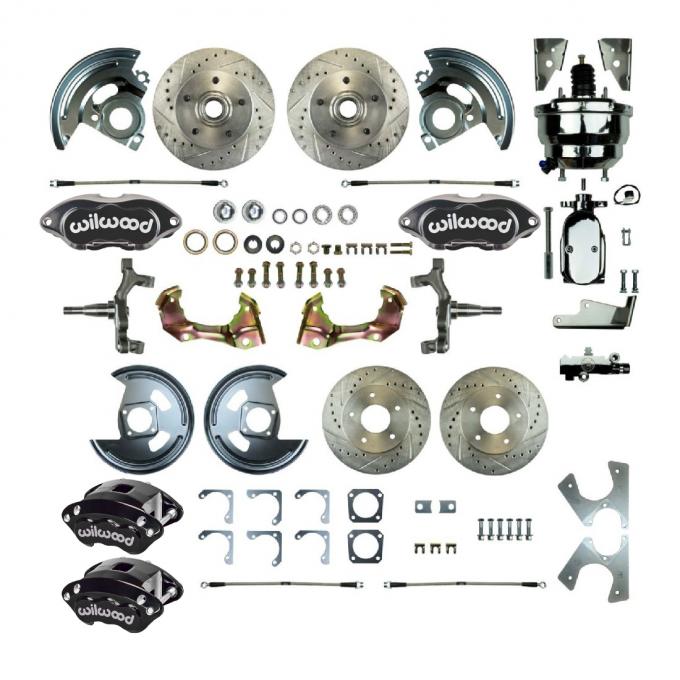 Right Stuff 67-69 GM F-Body Non-Staggered 4 Wheel Power 2" Drop Disc Brake Conversion Kit AFXDC22DSX