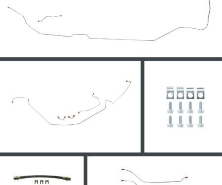Right Stuff 1964-67 Chevelle, OE Steel 4-Wheel Manual Disc Conversion Brake Line Kit COM64H4