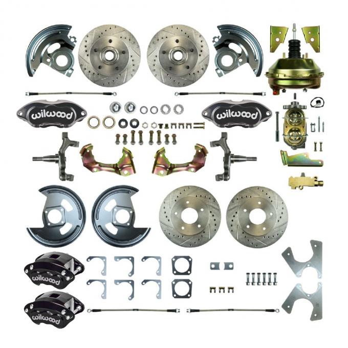 Right Stuff 64-72 Chevelle/GM A-Body Power 9" Booster 2" Drop 4-Wheel Disc Brake Conversion AFXDC21DS
