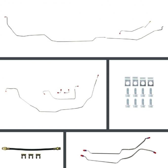 Right Stuff 69-72 GM A-Body, Pre-Bent Stainless Front Disc Conversion 4-Wheel Brake Line Kit ASP69H4