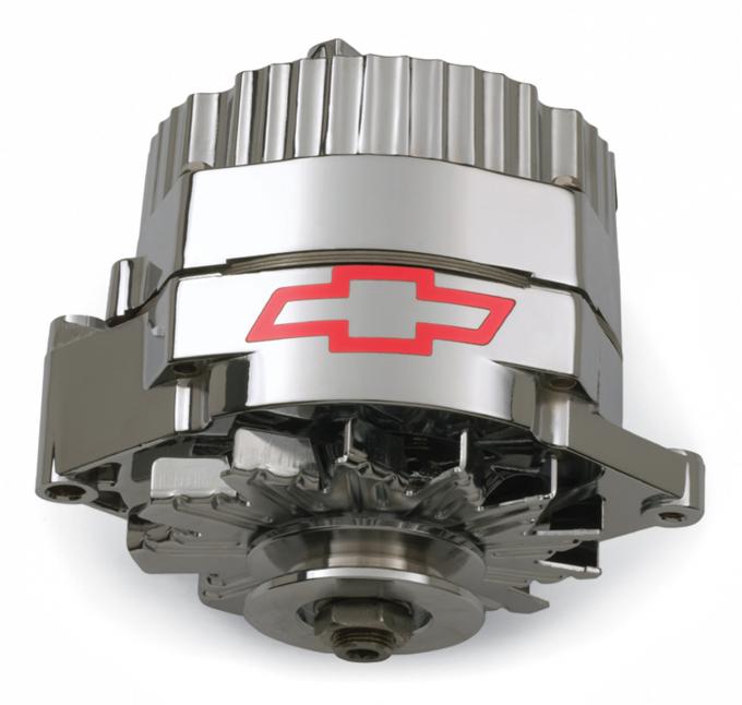 Proform Alternator, GM 73-86 with Internal Regulator, GM Bowtie Logo, Chrome, 100% New 141-656