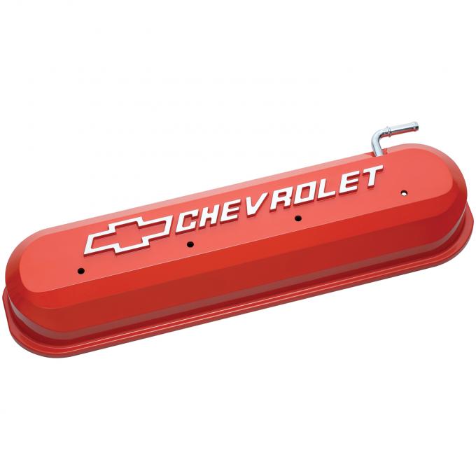 Proform Engine Valve Covers, Tall Style, Die Cast, Orange with Bowtie Logo, LS Engines 141-261