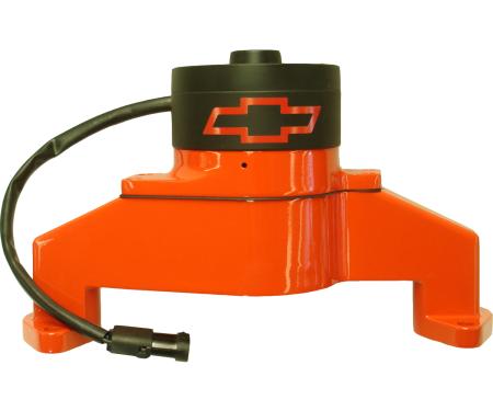 Proform Electric Engine Water Pump, Aluminum, Orange with Bowtie Logo, Fits BB Chevy 141-675