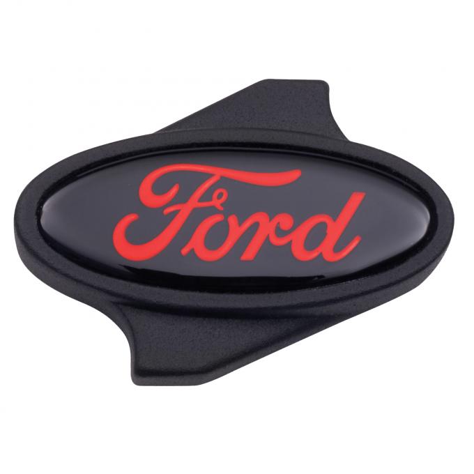Proform Carburetor Air Cleaner Center Nut, Ford Oval Logo, 1/4 -20 Thread, Black/Red 302-339