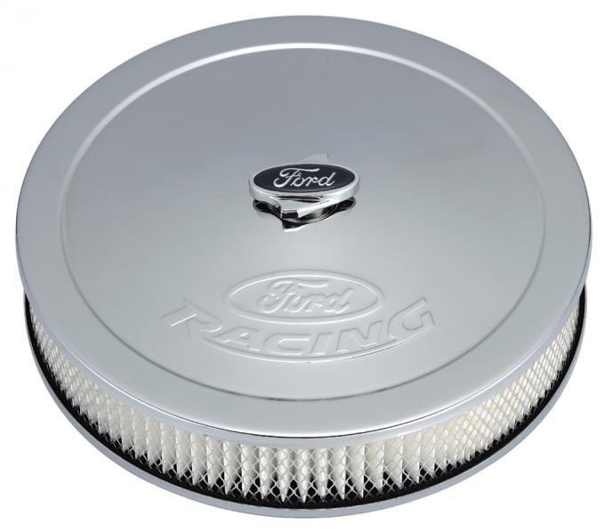 Proform Air Cleaner Kit, Chrome, Embossed Ford Logo, 13 Inch Diameter With Center Nut 302-350