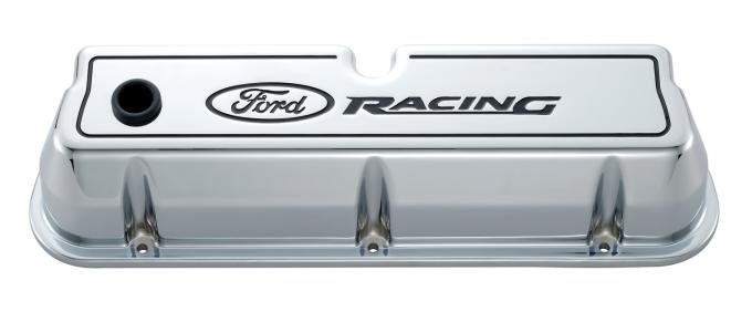 Proform Engine Valve Covers, Tall Style, Die Cast, Chrome with Ford Logo, For SB Ford 302-002