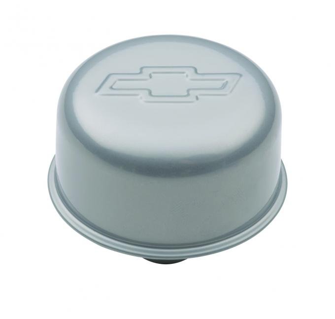 Proform Engine Valve Cover Breather, 3 In Dia, Bowtie Logo, Push-In Style, Metallic Gray 141-365