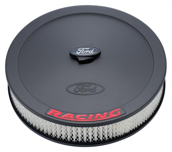 Proform Air Cleaner Kit, Black, Inlaid Ford Logo with Red Lettering, 13 In. Diameter 302-352