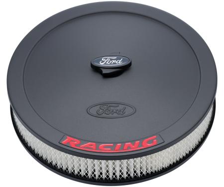 Proform Air Cleaner Kit, Black, Inlaid Ford Logo with Red Lettering, 13 In. Diameter 302-352