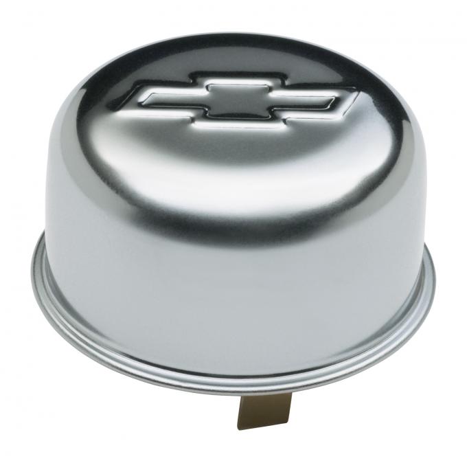 Proform Engine Oil Breather Cap, Push-On Style, 1.82 Hole, Embossed Bowtie Logo, Chrome 141-617