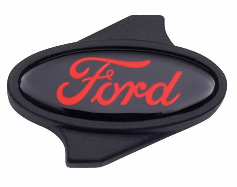 Proform Carburetor Air Cleaner Center Nut, Ford Oval Logo, 1/4 -20 Thread, Black/Red 302-339