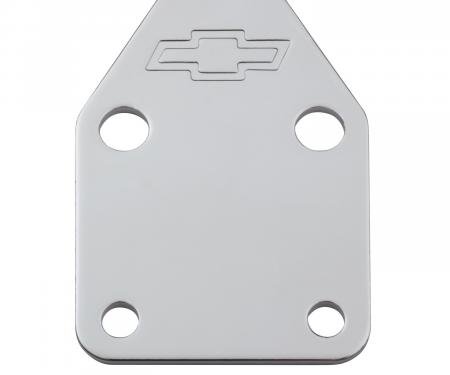 Proform Fuel Pump Block-Off Plate, Chrome with Bowtie Logo, Fits SB Chevy V8 Engines 141-210