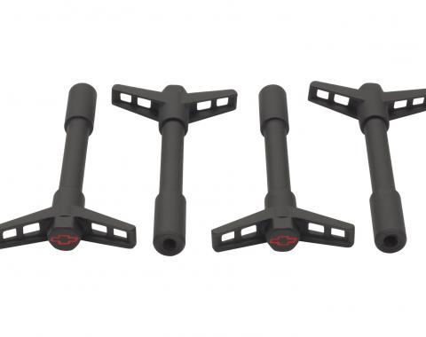 Proform Engine Valve Cover Wing Nuts, Steel, Black, Bowtie Logo, 1/4-20 Thread, 4 Pack 141-756