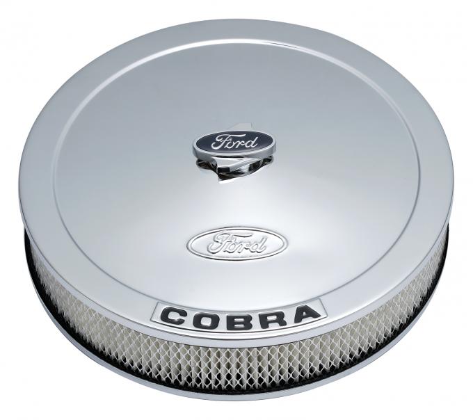 Proform Air Cleaner Kit, Chrome, Embossed Cobra Logo, 13 In. Diameter, With Center Nut 302-371