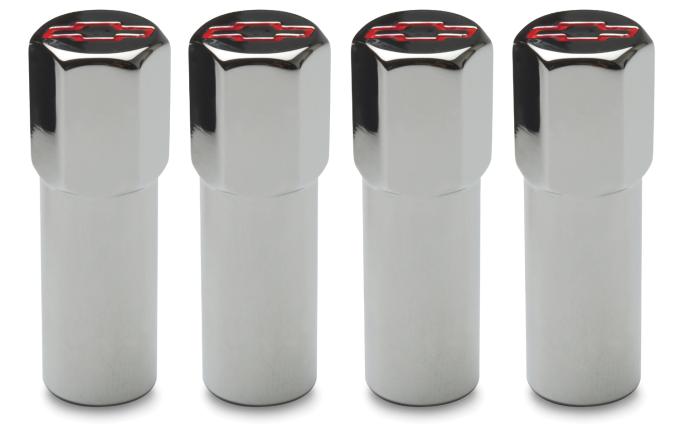 Proform Engine Valve Cover Mini Nuts, Steel, Red, Bowtie Logo, Studs Included, 4 Pc 141-909