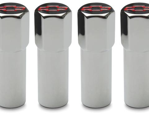 Proform Engine Valve Cover Mini Nuts, Steel, Red, Bowtie Logo, Studs Included, 4 Pc 141-909
