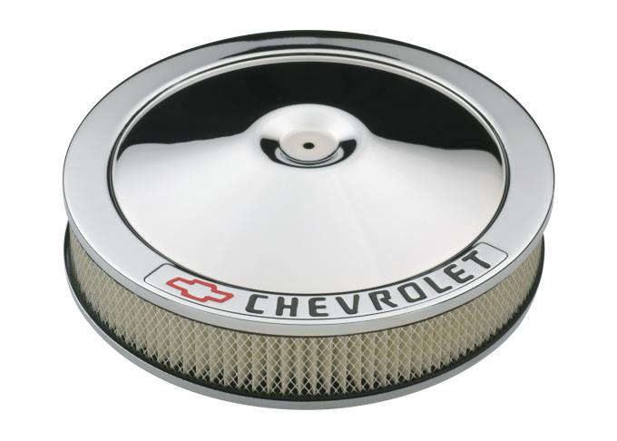 Proform Carburetor Air Cleaner Kit, 14 Inch Diameter, 'Chevrolet' Lettering, Chrome 141-906