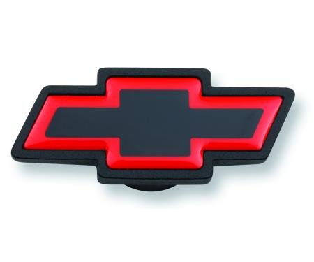 Proform Air Cleaner Center Nut, Large Chevy Bowtie Style, Black Crinkle w/ Red Outline 141-369