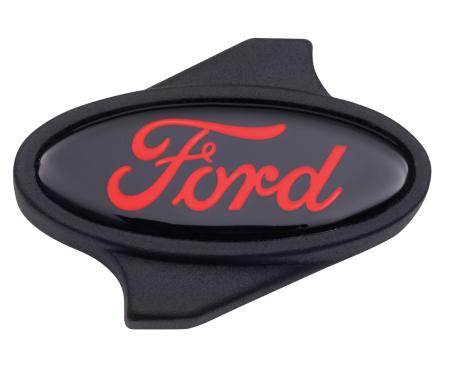 Proform Carburetor Air Cleaner Center Nut, Ford Oval Logo, 1/4 -20 Thread, Black/Red 302-339
