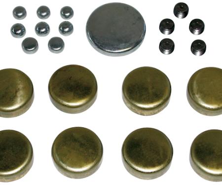 Proform Brass Freeze Plug Kit, For Small Block Chevy 400 Engines, All Sizes Included 66551