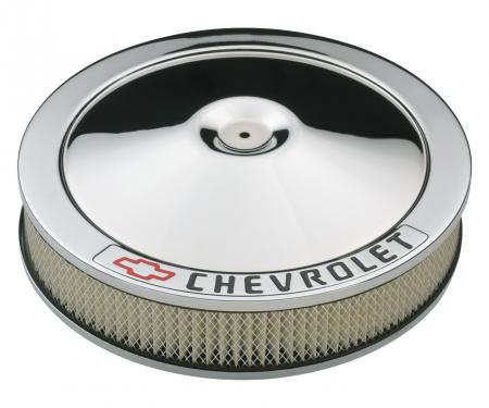 Proform Carburetor Air Cleaner Kit, 14 Inch Diameter, 'Chevrolet' Lettering, Chrome 141-906