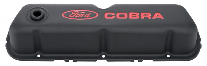Proform Engine Valve Covers, Tall Style, Steel, Black with Cobra Logo, For SB Ford 302-117