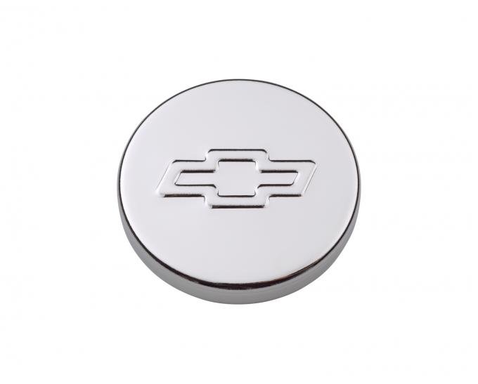 Proform Engine Oil Filler Cap, Push-In Style, 1.22 Hole, Embossed Bowtie Logo, Chrome 141-630