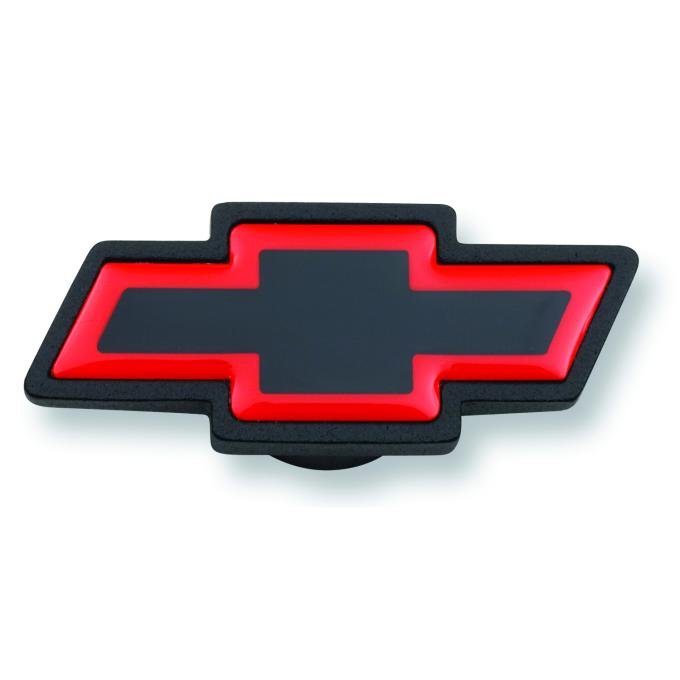 Proform Air Cleaner Center Nut, Large Chevy Bowtie Style, Black Crinkle w/ Red Outline 141-369